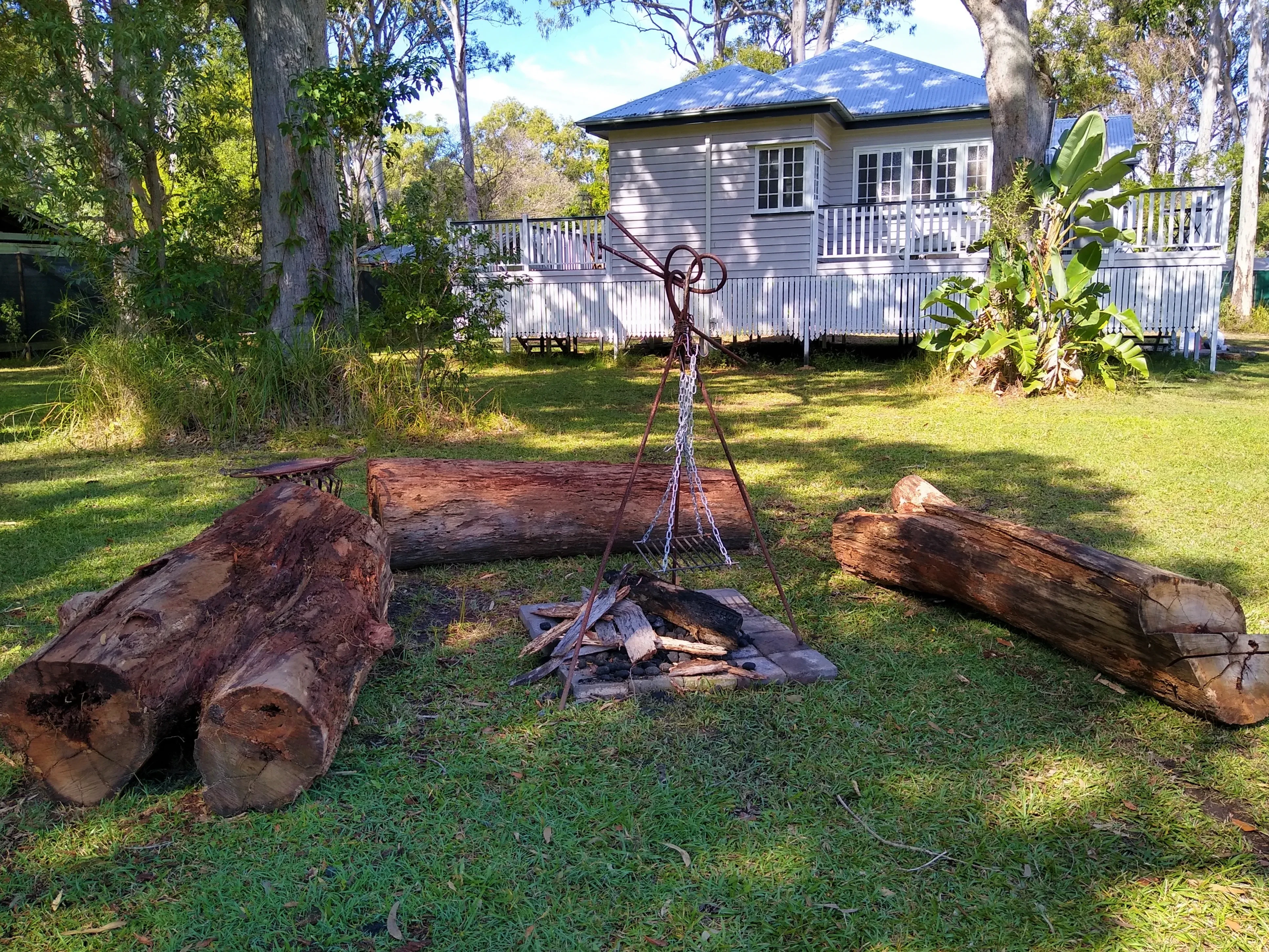 Lake Weyba Lodge campfire