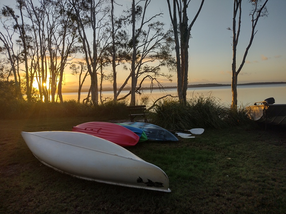 Canoe on Lake Weyba